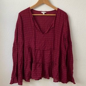 Lucky Brand burgundy peasant top M